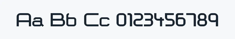 Rzeczywista próbka kroju Shazbot — Aa Bb Cc 0123456789