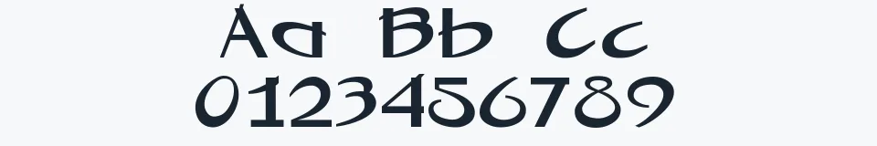 Rzeczywista próbka kroju Misfit — Aa Bb Cc 0123456789