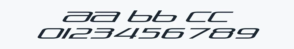Rzeczywista próbka kroju Stasmic — Aa Bb Cc 0123456789