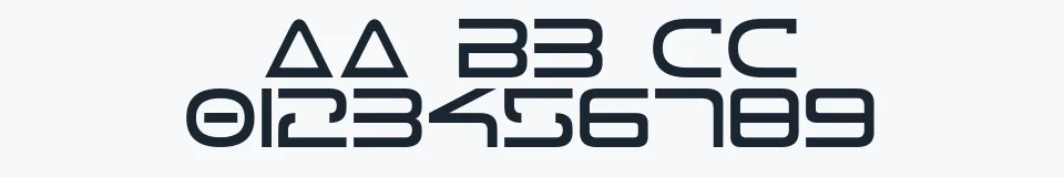 Rzeczywista próbka kroju Tele-Marines — Aa Bb Cc 0123456789