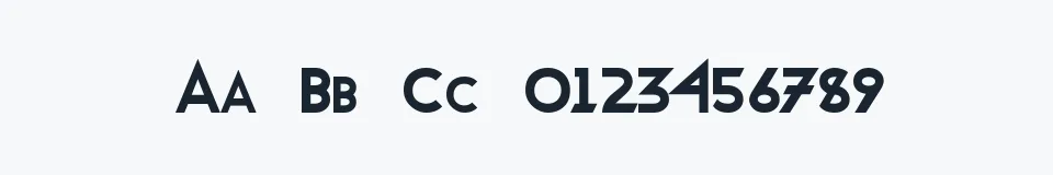 Rzeczywista próbka kroju Transmetals — Aa Bb Cc 0123456789