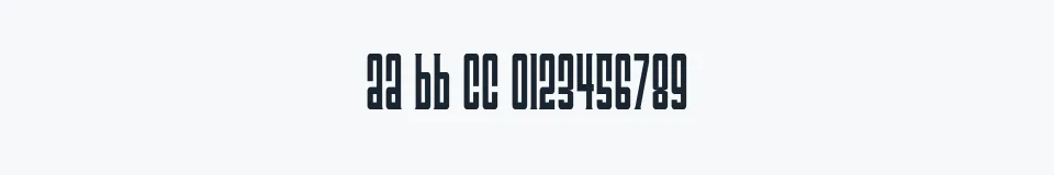 Rzeczywista próbka kroju TriacSeventyone — Aa Bb Cc 0123456789