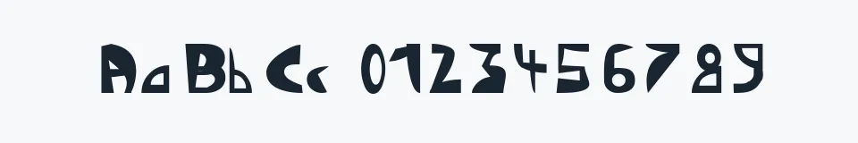 Rzeczywista próbka kroju Triangle — Aa Bb Cc 0123456789