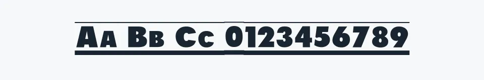 Rzeczywista próbka kroju Shadow Tag — Aa Bb Cc 0123456789