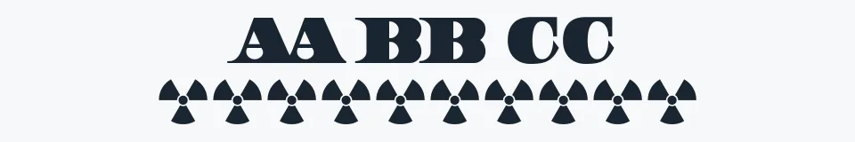 Rzeczywista próbka kroju UnitedStates — Aa Bb Cc 0123456789