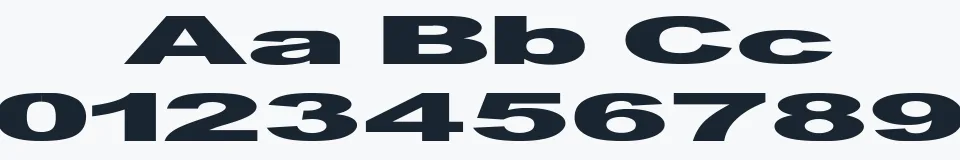 Rzeczywista próbka kroju GF Vienna heavy — Aa Bb Cc 0123456789