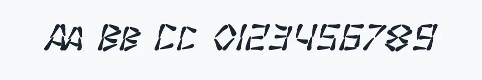 Rzeczywista próbka kroju SF Wasabi Italic — Aa Bb Cc 0123456789