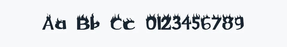Rzeczywista próbka kroju Flame — Aa Bb Cc 0123456789