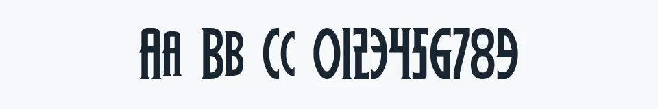 Rzeczywista próbka kroju Wolf's Bane Italic — Aa Bb Cc 0123456789