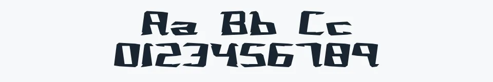 Rzeczywista próbka kroju Not Quite Right BRK — Aa Bb Cc 0123456789