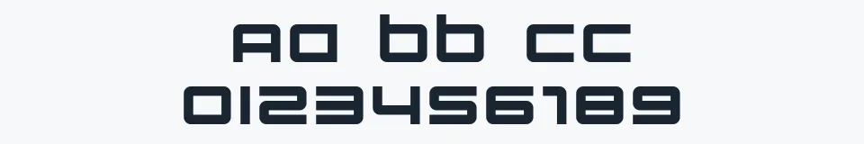 Rzeczywista próbka kroju Quark — Aa Bb Cc 0123456789