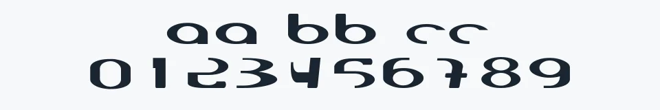 Rzeczywista próbka kroju LaureHead — Aa Bb Cc 0123456789