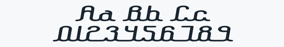 Rzeczywista próbka kroju Lowdown BRK — Aa Bb Cc 0123456789