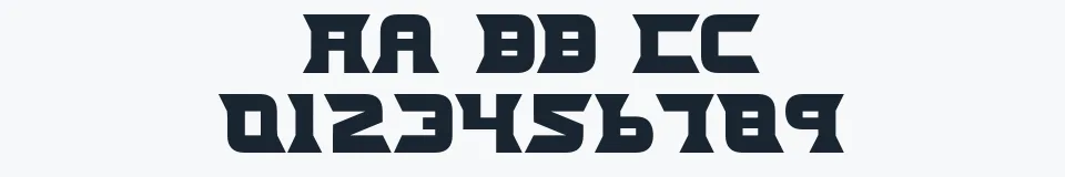 Rzeczywista próbka kroju Nife Fiter — Aa Bb Cc 0123456789