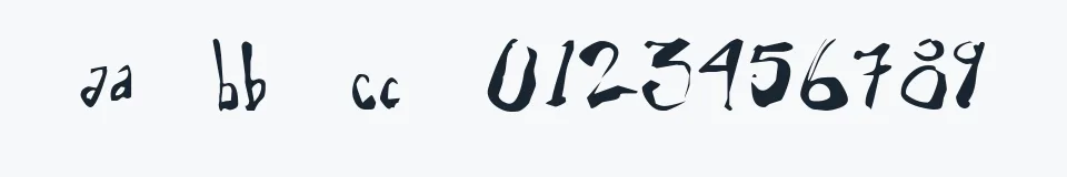 Rzeczywista próbka kroju Eli 5.0b — Aa Bb Cc 0123456789