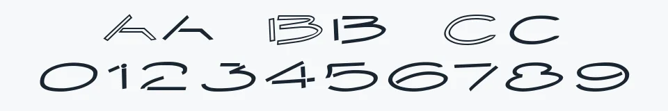 Rzeczywista próbka kroju Embargo — Aa Bb Cc 0123456789