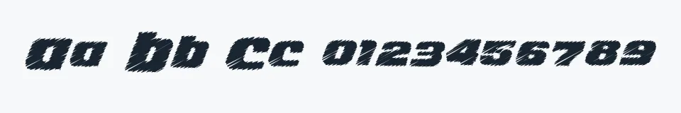 Rzeczywista próbka kroju Lizzie — Aa Bb Cc 0123456789