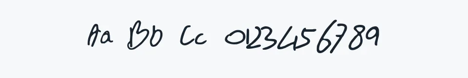 Rzeczywista próbka kroju BN FontBoy 3D — Aa Bb Cc 0123456789