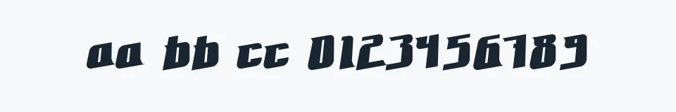 Rzeczywista próbka kroju Fontovision II — Aa Bb Cc 0123456789