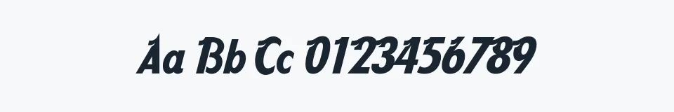 Rzeczywista próbka kroju Aarvark Cafe — Aa Bb Cc 0123456789