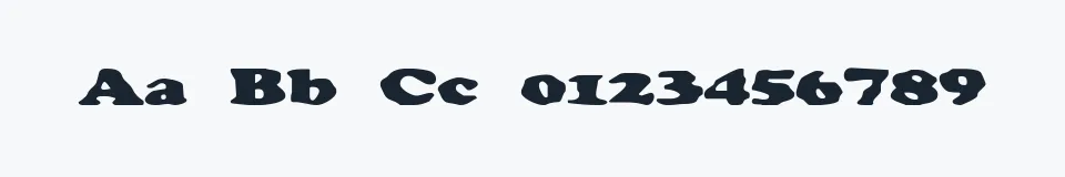 Rzeczywista próbka kroju Charlemagne — Aa Bb Cc 0123456789
