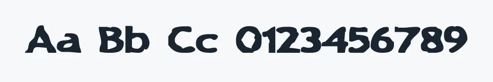 Rzeczywista próbka kroju Chunk-a-Chip — Aa Bb Cc 0123456789