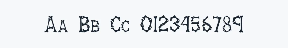 Rzeczywista próbka kroju BONES — Aa Bb Cc 0123456789