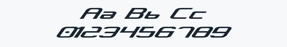 Rzeczywista próbka kroju Concielian Alpha — Aa Bb Cc 0123456789