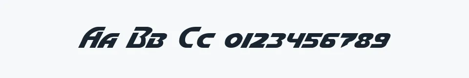 Rzeczywista próbka kroju Convoy — Aa Bb Cc 0123456789