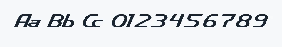 Rzeczywista próbka kroju Cybertron Metals — Aa Bb Cc 0123456789