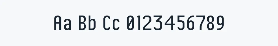 Rzeczywista próbka kroju Chica Mono — Aa Bb Cc 0123456789