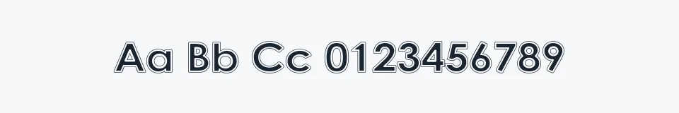 Rzeczywista próbka kroju College Halo — Aa Bb Cc 0123456789