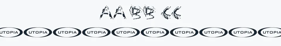 Rzeczywista próbka kroju Distortia — Aa Bb Cc 0123456789