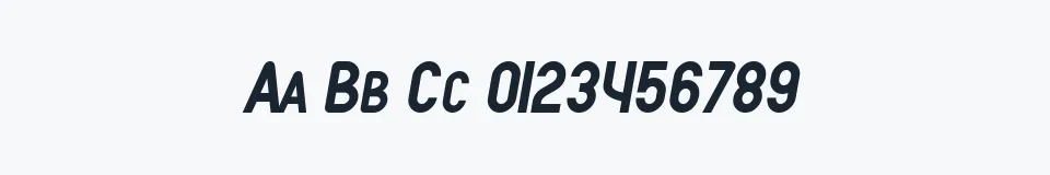 Rzeczywista próbka kroju SF Atarian System Italic — Aa Bb Cc 0123456789