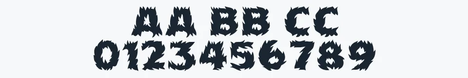 Rzeczywista próbka kroju Firecat — Aa Bb Cc 0123456789