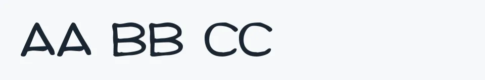 Rzeczywista próbka kroju Imperfect font — Aa Bb Cc 0123456789