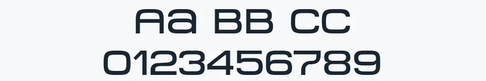 Rzeczywista próbka kroju MetroDF — Aa Bb Cc 0123456789