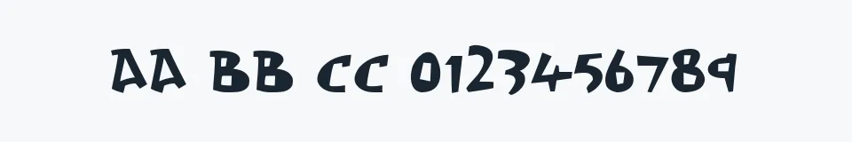 Rzeczywista próbka kroju Olli Compolli — Aa Bb Cc 0123456789