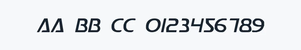 Rzeczywista próbka kroju Postmaster — Aa Bb Cc 0123456789