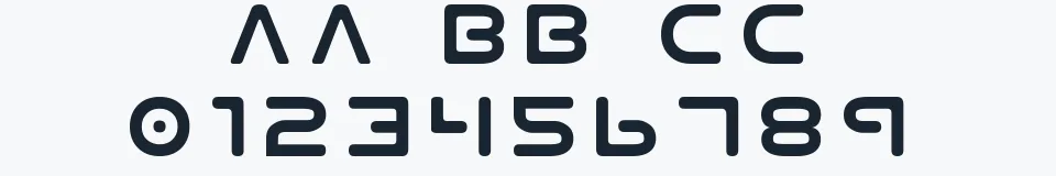 Rzeczywista próbka kroju Planet N — Aa Bb Cc 0123456789