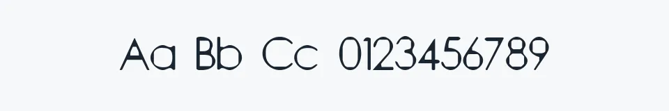 Rzeczywista próbka kroju Quares — Aa Bb Cc 0123456789