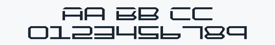 Rzeczywista próbka kroju QuickTech — Aa Bb Cc 0123456789