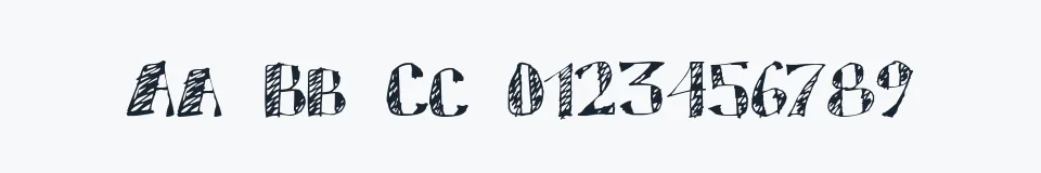 Rzeczywista próbka kroju Sketchy — Aa Bb Cc 0123456789