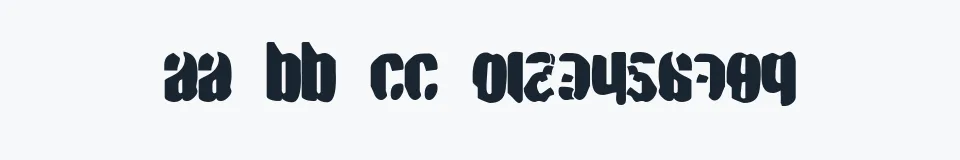 Rzeczywista próbka kroju BN Smash — Aa Bb Cc 0123456789