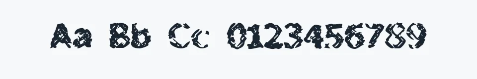 Rzeczywista próbka kroju BN Stile Project — Aa Bb Cc 0123456789