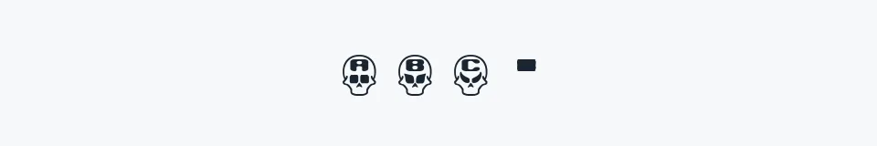 Rzeczywista próbka kroju Skull Capz (BRK) — Aa Bb Cc 0123456789