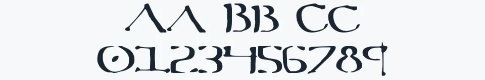 Rzeczywista próbka kroju Sever — Aa Bb Cc 0123456789