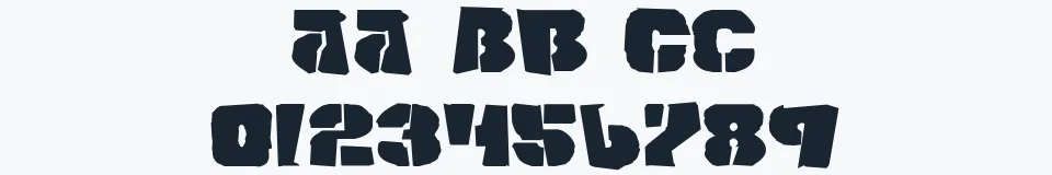 Rzeczywista próbka kroju Space Junker — Aa Bb Cc 0123456789