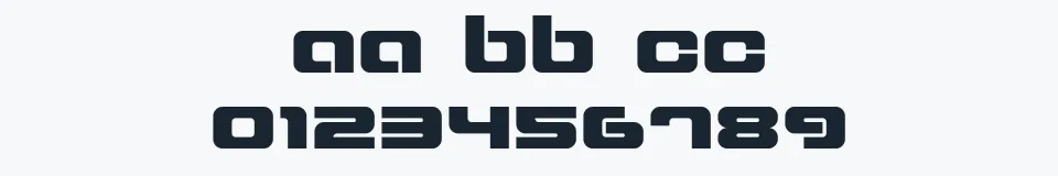 Rzeczywista próbka kroju Xeron — Aa Bb Cc 0123456789
