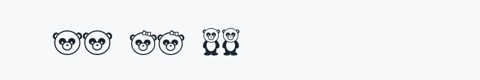 Rzeczywista próbka kroju Pandamonium — Aa Bb Cc 0123456789